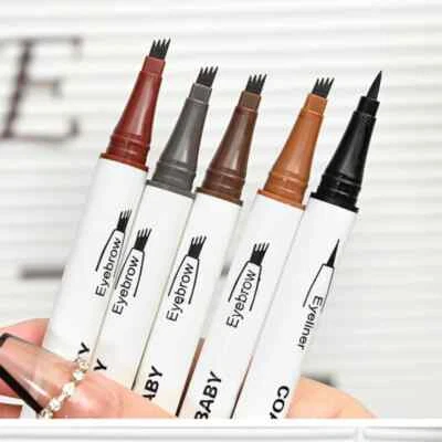 2 in1 Double Head Eye liner Brow Pencil Make up Waterproof Eyeliner Eyebrow Pen - Image 1 of 4