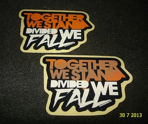 2 AUTHENTISCHE MANKIND BMX AUFKLEBER ""TOGETHER WE STAND DIVIDED WE FALL"" #18 AUFKLEBER - Bild 1 von 1