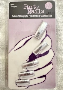 Vintage Revlon Street Wear Party Nails Hologram Silver Press-On 90s Sealed - Bild 1 von 4