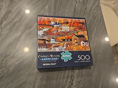 Charles Wysocki Waterfall Valley 500 PC Puzzle Brand New Buffalo Games - Image 1 of 4
