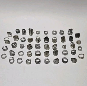 VTG Handmade Silverplate Spoon Rings Lot of 48 Flatware Silverware Fork Jewelry - Picture 1 of 13