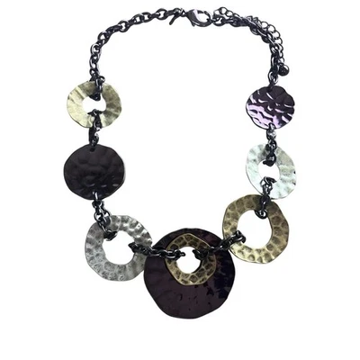 Смешанный металл богемное заявление ожерелье надпись Laura Ashley фиолетовый кованый 15-18» - Изображение 1 из 4