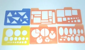 Highlights Stencils Shapes Lot Of 6 Plastic 1989 Vtg Crafts 5.75"x 3.5" - Picture 1 of 4