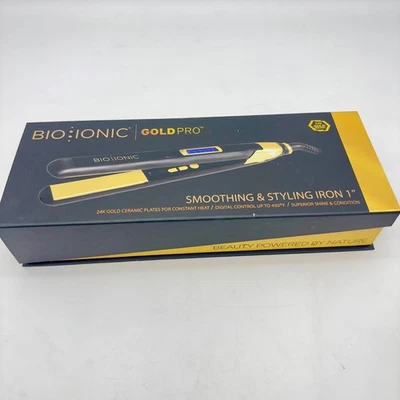 Bio Ionic GoldPro 1″ 24K Gold Ceramic Professional Flat Iron Styling Unused - Image 1 of 4