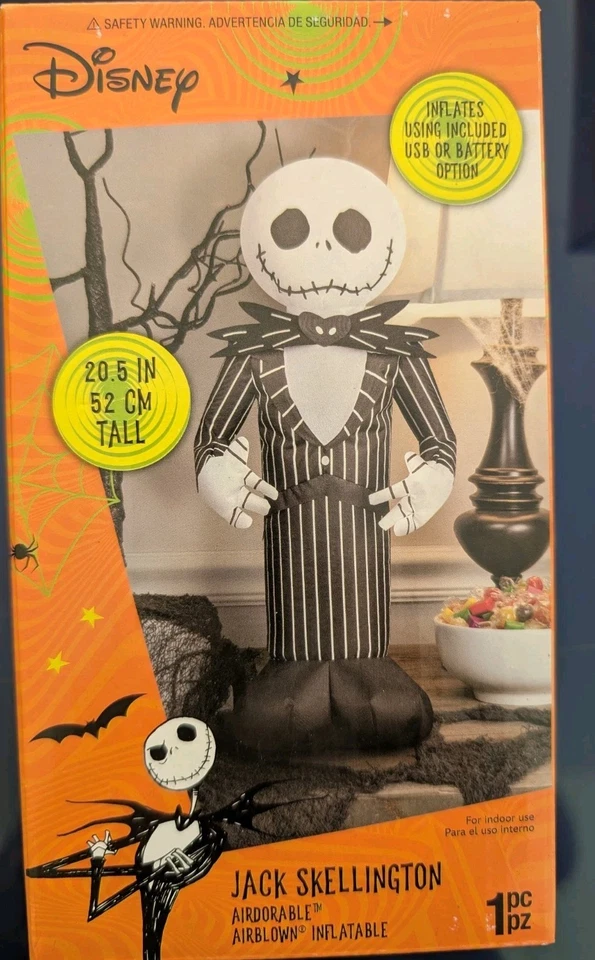 Gemmy Disney 18.5” Tall Halloween Jack Skellington Airblown Inflatable C2