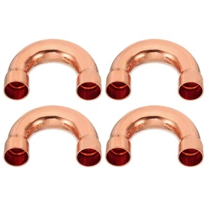 5/8 Inch ID Copper Pipe Fittings, 4 Pcs 180 Degree Return Bend Copper Pipe Sw... - Picture 1 of 5