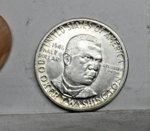 1946 BOOKER T WASHINGTON HALF DOLLAR - Picture 1 of 2