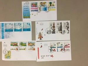 Five '90 Israel fdc with TAB multiple stamps - Picture 1 of 1