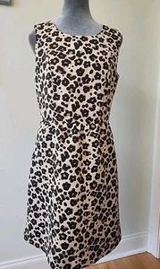 Women's Sleeveless Cheetah Print Dress Size 6 Banana Republic Pockets Lined  - Picture 1 of 11