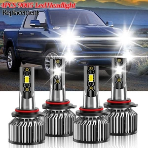 9005+9005 LED Headlight Bulbs For Ram 1500 Classic 2019-2022 High Low Beam Kit - Picture 1 of 11