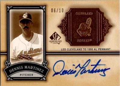2005 Upper Deck SP Legendary Cuts DENNIS MARTINEZ Cleveland AUTO 06/10 - Image 1 of 2