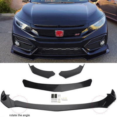 For 2018 2019 2020 Honda Civic Sport Hatchback Front Bumper Lip Spoiler Splitter Foto 1 de 4