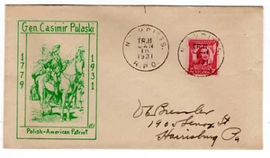 #690 Pulaski 1931 FDC - John Jones U/O N.Y. & Pittsburgh RPO - Picture 1 of 2