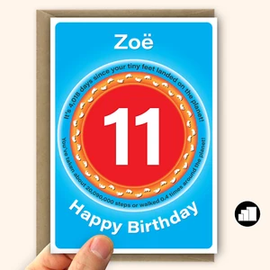 Funny 11th Birthday Card for boy for girl, personalised son daughter card - Bild 1 von 10