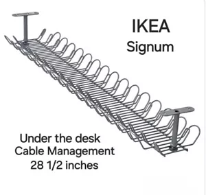 NUEVO IKEA SIGNUM Bandeja de gestión de cables de montaje debajo del escritorio Alambre de acero plateado 27 1/2" - Imagen 1 de 7