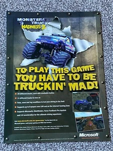 Seltenes Vintage 1998 Magazin Werbebild Monster Truck Wahnsinn 2 Spiel Anzeige 90er - Bild 1 von 1