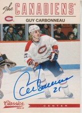 2012-13 Classics Signatures Autographs Guy Carbonneau - Montreal Canadiens