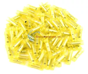 100 PCS 12-10 Gauge AWG Yellow Vinyl Connectors Crimp Terminal Scosche SE-BCVY - Picture 1 of 2