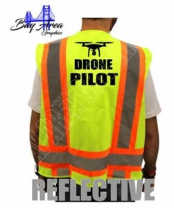  CHALECO DRONE PILOT ALTA VISIBILIDAD SEGURIDAD REFLECTANTE 2" TIRAS CLASE-2 AMARILLO M-XL - Imagen 1 de 5