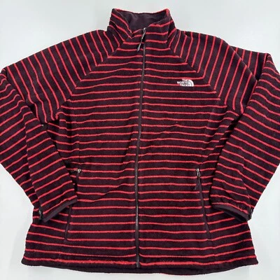TNF The North Face MUJERES Rojo Borgoña Rayas Cremallera Completa Abrigo Chaqueta TALLA XL Foto 1 de 4