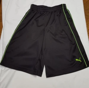 Youth Boys Puma Athletic Shorts Size Large Black/Neon GUC - Picture 1 of 7