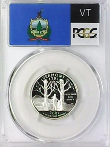 2001-S 25C State Quarter Vermont PCGS PR69 DCAM 90% Silver 22llor0823 - Picture 1 of 4