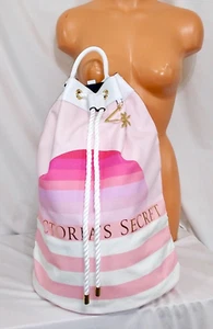 Victoria's Secret ROPE HANDLE BARREL BAG RUCKSACK Strandtasche Neu mit Etikett - Bild 1 von 6