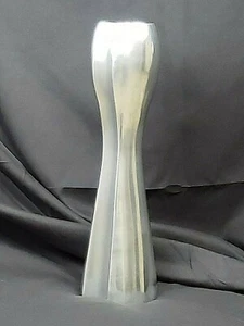 Modernist Abstract Vase Aluminum Chrome Wavy Hourglass Metal Art Vtg Home Décor - Picture 1 of 11