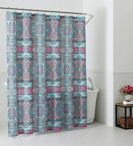 Oh Hello, Fabric Shower Curtain, Tribal Bandana Print 72 x 72 NEW - Picture 1 of 2