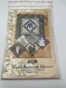 Unused Uncut Katrinka Designs Multi Seasonal Banner Interchangeable Squares - Picture 1 of 7