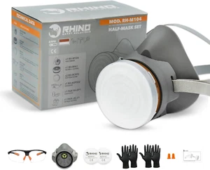 Maschera per Verniciatura RH-M104 | Maschera Antipolvere Reutilizzabile Filtri - Foto 1 di 12