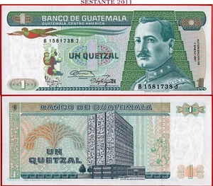GUATEMALA 1 QUETZAL 7 1 1987 P 66 UNC free shipping from 100$ - Picture 1 of 3