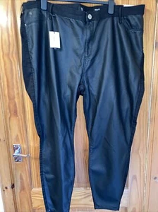 Molly Jeggings Wet Look Coated River Island Black New Tags Size 28 Mid Rise - Picture 1 of 10