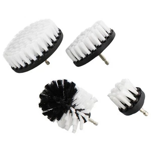 ABN 1/4in Drive Drill Cleaning Brush Attachment Set - 4 Piece White Soft Bristle - Picture 1 of 7