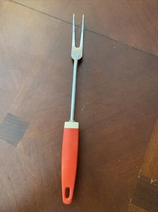 Tenedor giratorio vintage EKCO Eterna utensilio para servir mango rojo acero inoxidable EE. UU. - Imagen 1 de 11