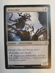 MTG Magic The Gathering Card Skitterskin Creature Eldrazi Drone Black Battle For - Picture 1 of 2