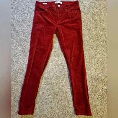 Jeggings de veludo vermelho Calvin Klein tamanho 8 - Imagem 1 de 4