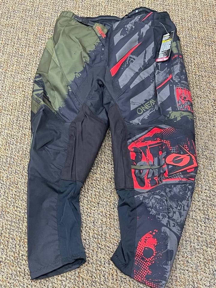  NUEVO PANTALÓN ONEAL ELEMENT NEGRO/VERDE TALLA 42 Foto 1 de 1