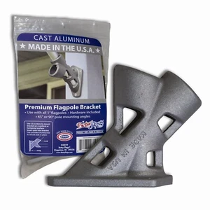 Aluminum Flagpole Bracket 1-inch Pole 2-Position Flags Mounting Bracket, Gray - Picture 1 of 6
