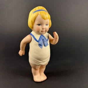 Muñeca de porcelana alemana bisque de colección brazos posables piernas fijas cabeza pintada a mano 6" T - Imagen 1 de 8