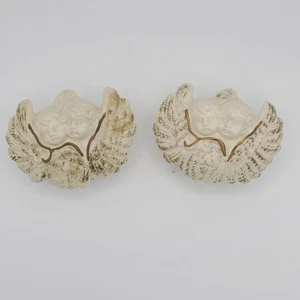 Vintage Cherub White & Gold Gilded Ceramic Trinket Box Glossy Finish - Picture 1 of 15