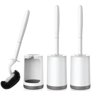 Toilet Bowl Brush Holder Set: Curved Design with Holder for Deep Cleaning Und... - Picture 1 of 6