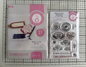 Tonic Studios With Love Tag Stamp & Die Set - Picture 1 of 6