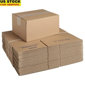 Recycled Corrugated Shipping Boxes Small Medium Items Bundle of 18 Flat Pack New - Picture 1 of 14