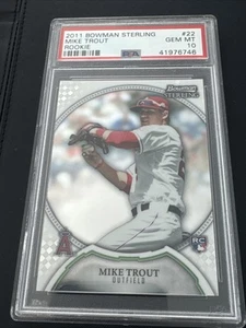 2011 BOWMAN STERLING #22 MIKE TROUT ROOKIE PSA 10 GEM MT 💎💎 - Picture 1 of 16