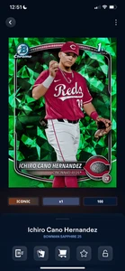 DIGITAL Topps Bunt Bowman Sapphire 25 Ichiro Cano Hernandez Green Chrome - Picture 1 of 2
