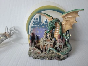 Vintage Mystical Fairy Legends Dragon Shadow Cast Castle Night Light Lamp - Picture 1 of 7