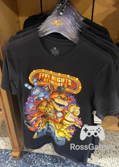Universal HHN 万圣节恐怖黑色 Five Nights At Freddy's FNAF T 恤 2XL — 第 1/1 张图片