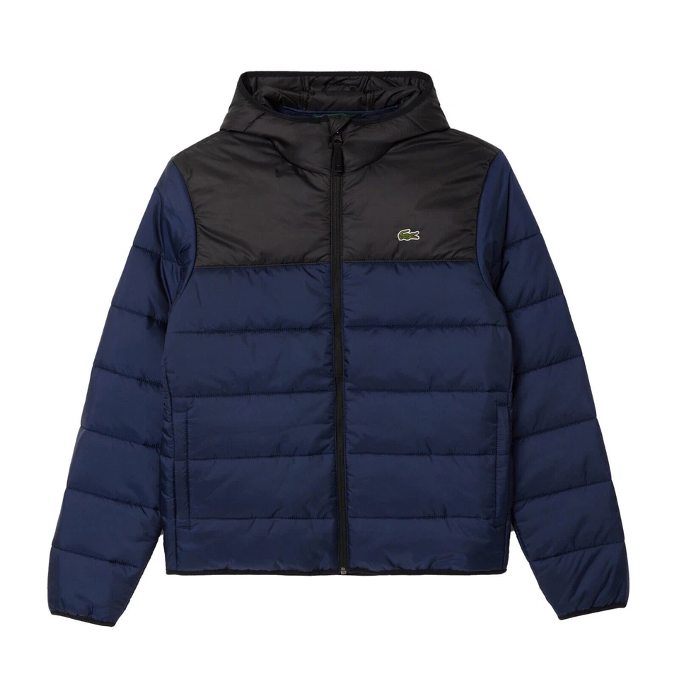 Chaqueta acolchada acolchada repelente al agua Lacoste para hombre en azul/negro BH6763-51 JB1 Foto 1 de 1