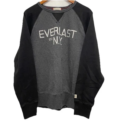 Everlast 男式运动衫 XL 灰色黑色拼色长袖拳击健身房锻炼 — 第 1/4 张图片